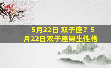 5月22日 双子座？5月22日双子座男生性格